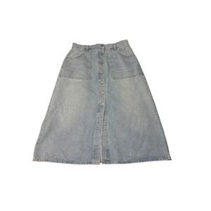 Citizens of Humanity Denim Midi Skirt Light Wash Button Front 3175-769 30X30